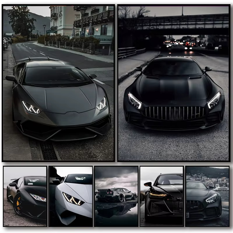 대형 블랙 인더스트리얼 스타일 스포츠카 포스터 럭셔리  - Luxury Lifestyle Cars 리뷰 및 가격